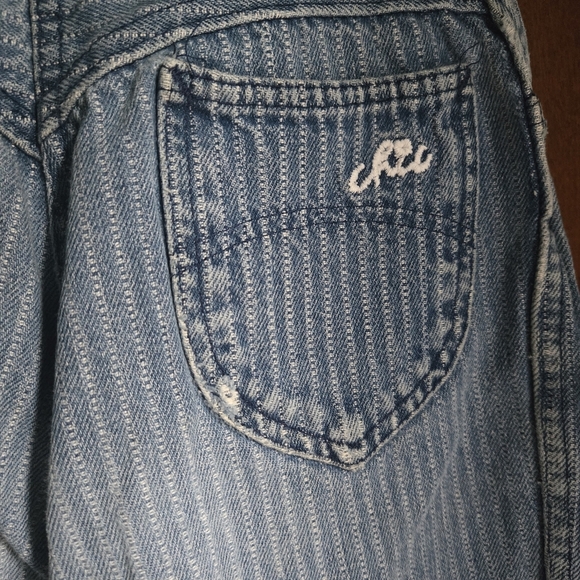 Vintage Chic Blue Striped Straight Leg Jeans - Picture 4 of 5